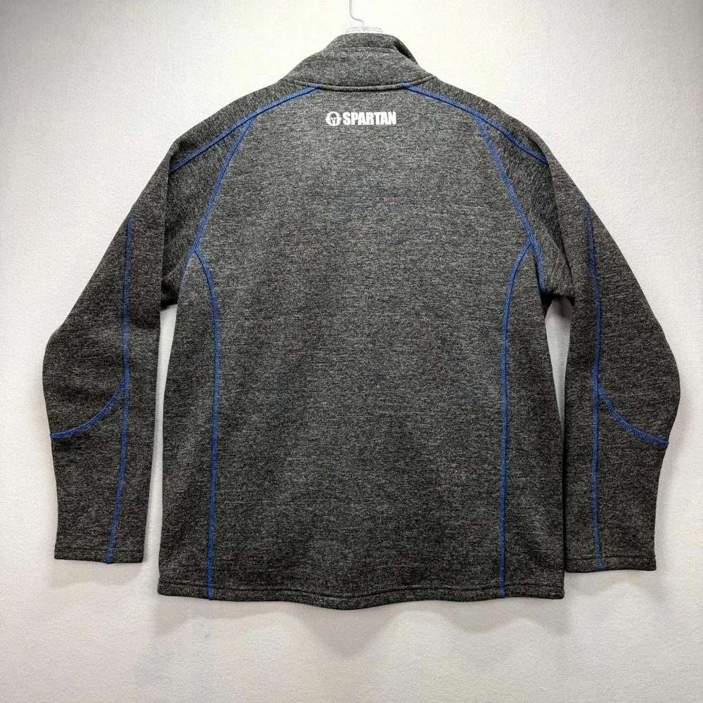 Spartans Super 2016 Finisher Jacket Mens XL Gray Embroidered‎ Full Zip Mock Neck